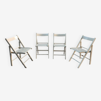 Lot de 4 chaises pliables vintage.