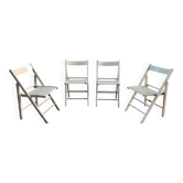 Lot de 4 chaises pliables vintage.