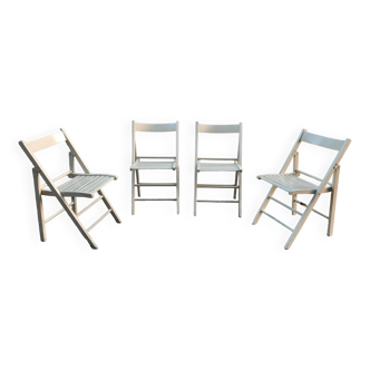 Lot de 4 chaises pliables vintage.