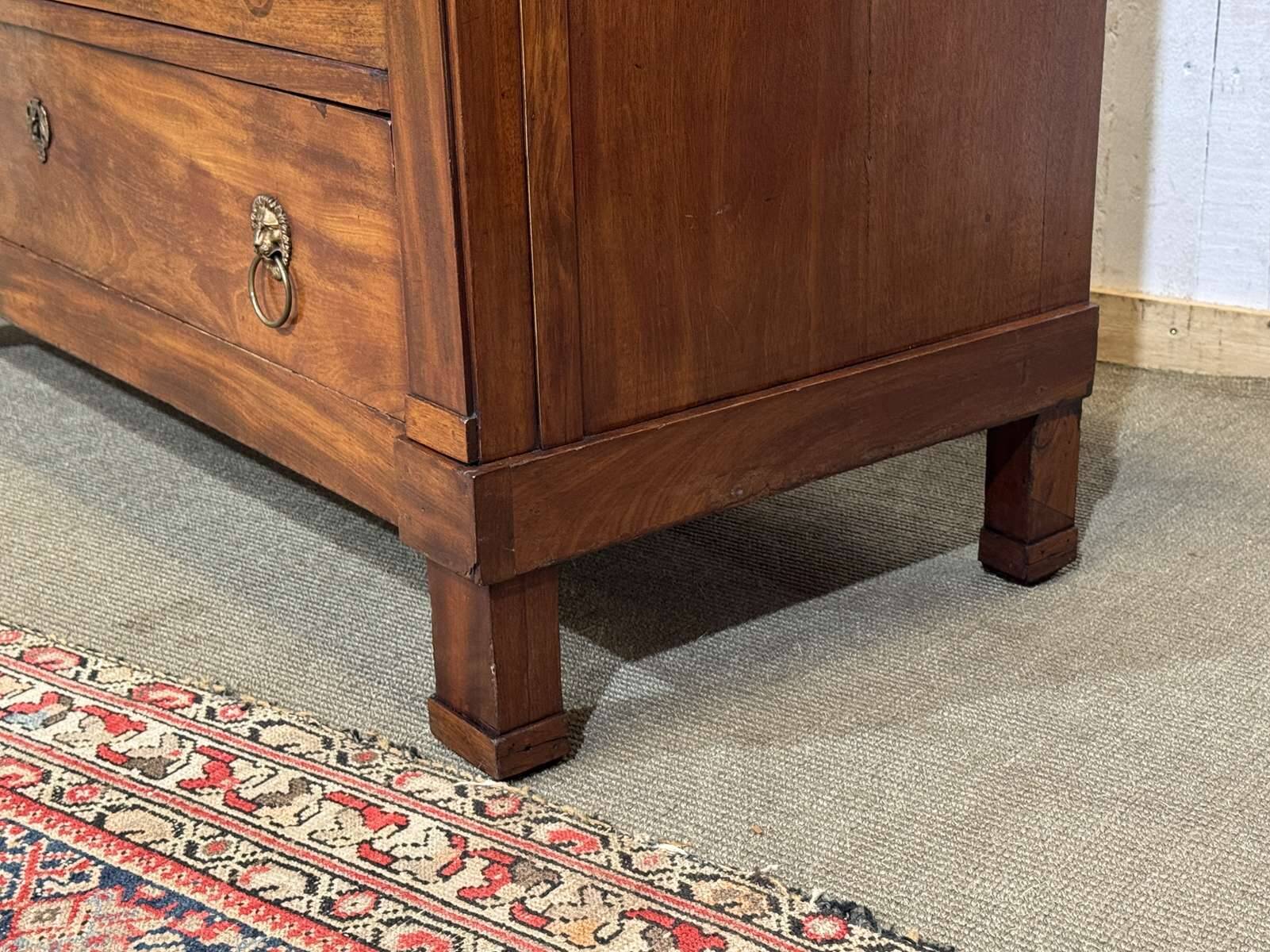 Commode Empire en acajou et dessus marbre XIXème