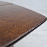 Table basse pliante danoise des années 1950 avec tiroir et étagère, état d'origine.