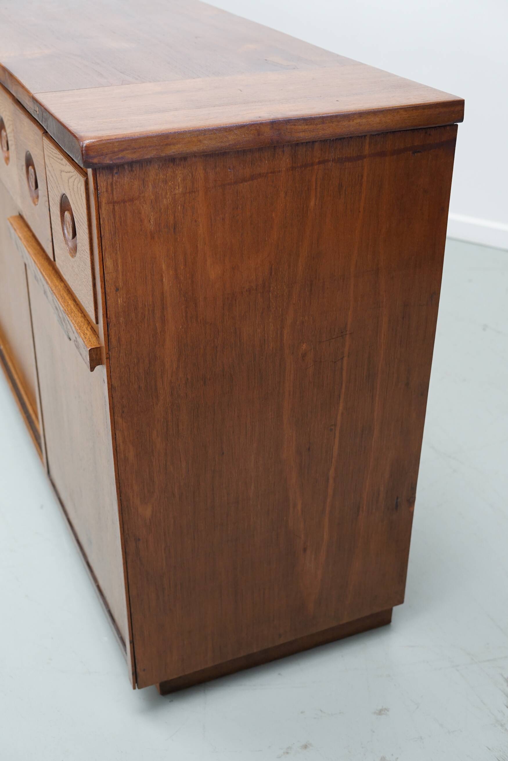 Dutch Industrial Oak Apothecary / Bakery Cabinet, circa 1950s
