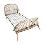 Wicker bed with mattress