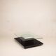 Cidue Mid Century Italian Black Lacquer, Mirror and Glass Coffee Table 1970