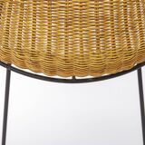 Set of 2 Gianfranco Legler Basket Chairs, 1950s Rattan Chairs, Mid Century.