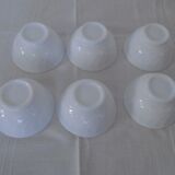 6 white bowls with arcopal twists france