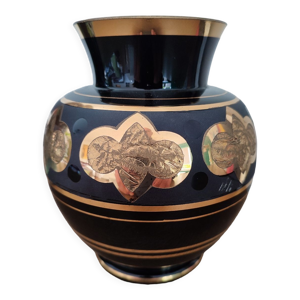 Vase art déco en verre hyalite