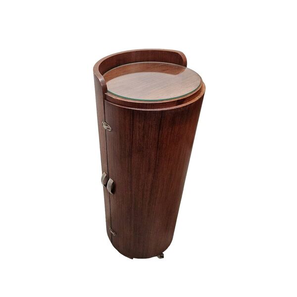 Mobilier de bar rond en acajou de style Art déco français, années 1920/30