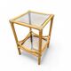Table d'appoint en bambou et plateaux en verre