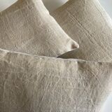 Coussin en chanvre de ferme 19e dos de vieux lin 40cm x 30cm