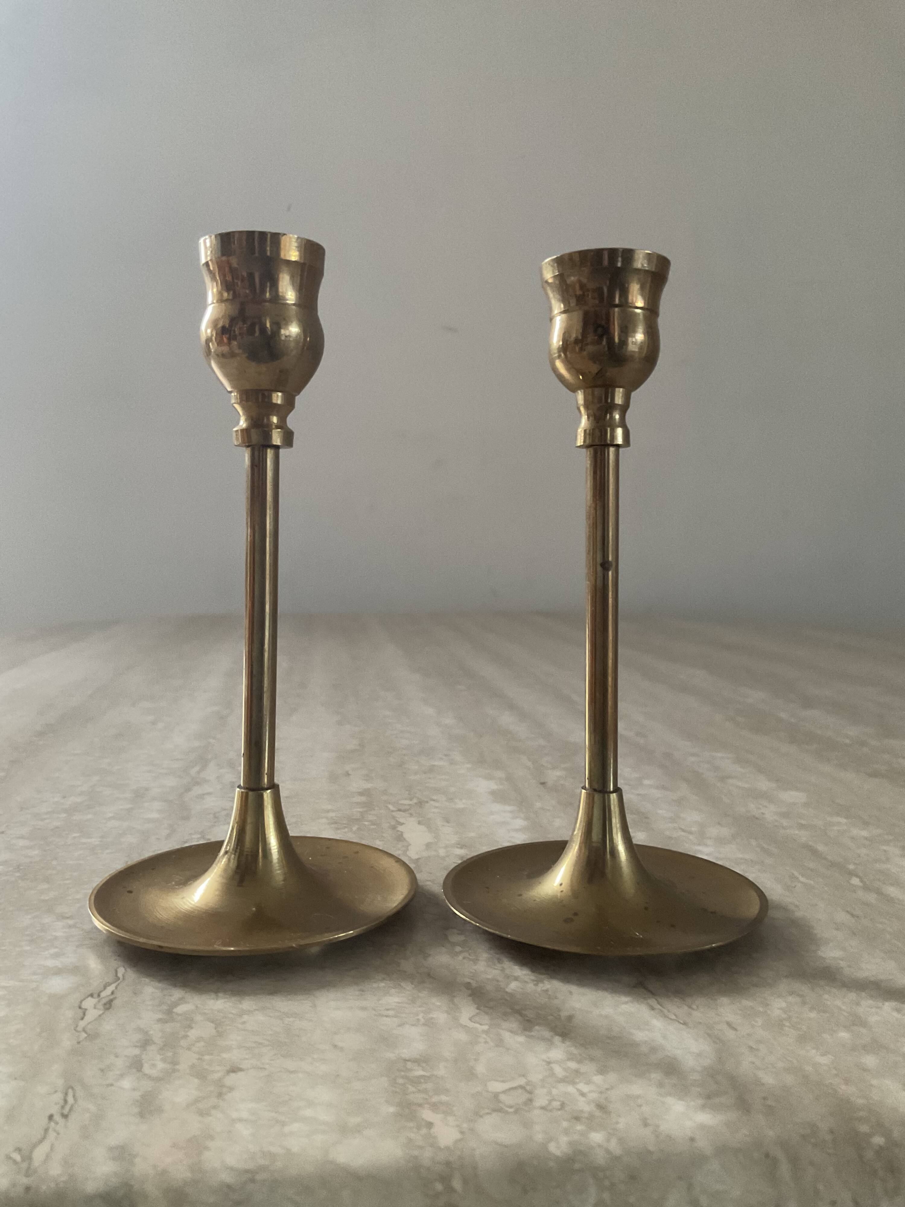 Pair of vintage brass candlesticks