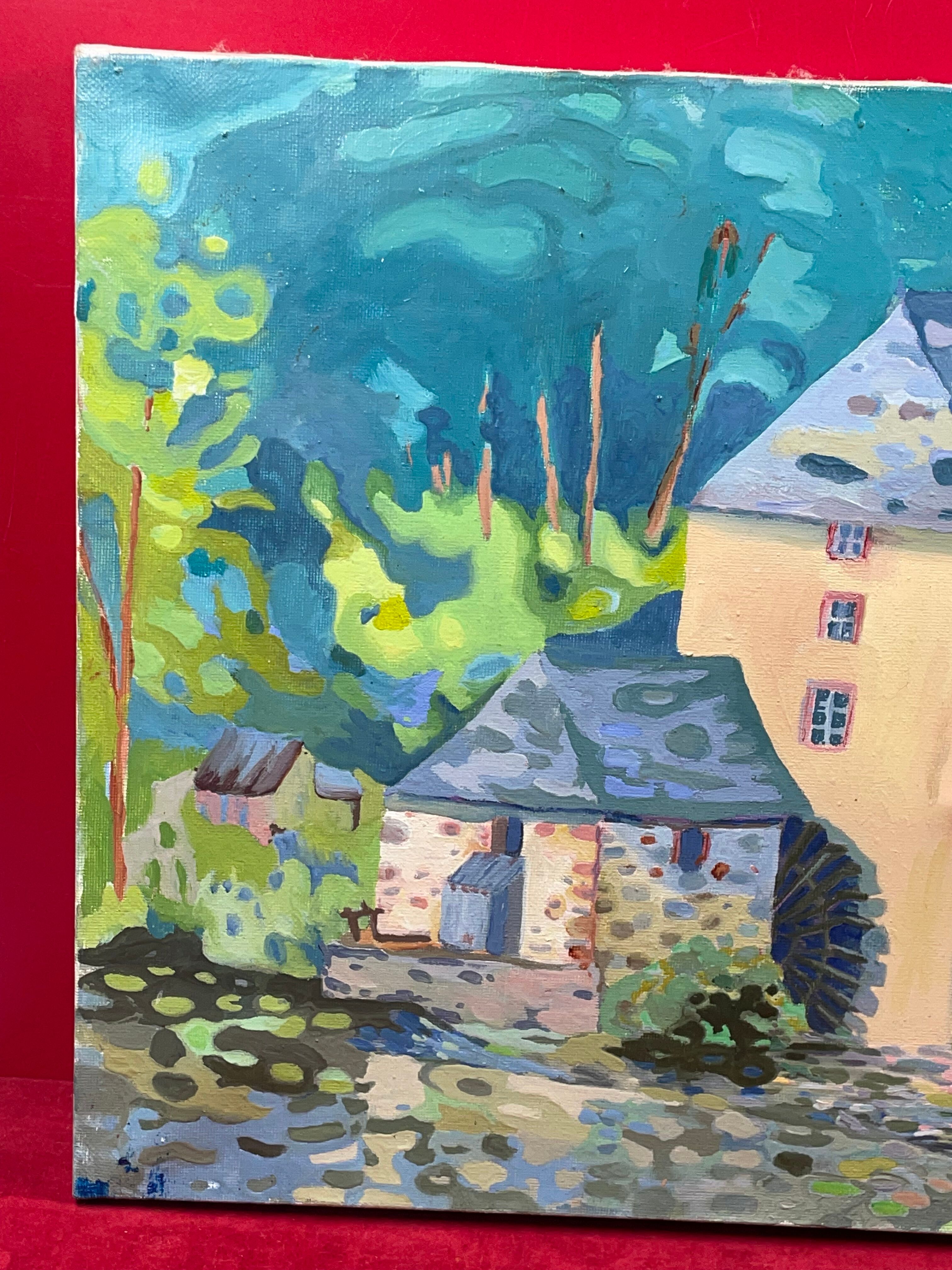 Le Joncour (XXth century) Mill on the Mayenne, Oil on canvas