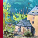 Le Joncour (XXth century) Mill on the Mayenne, Oil on canvas