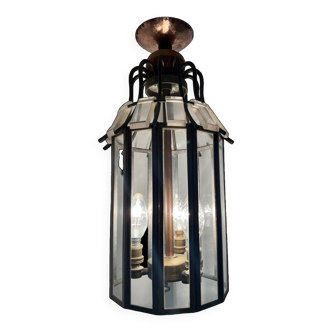 Bronze, glass and plexi lantern from the 60s