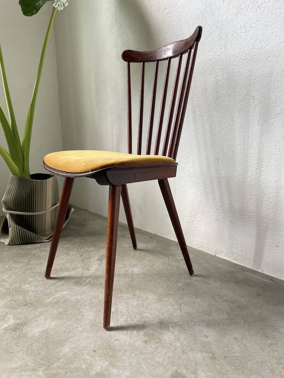 Baumann “Minuet” chair with yellow seat