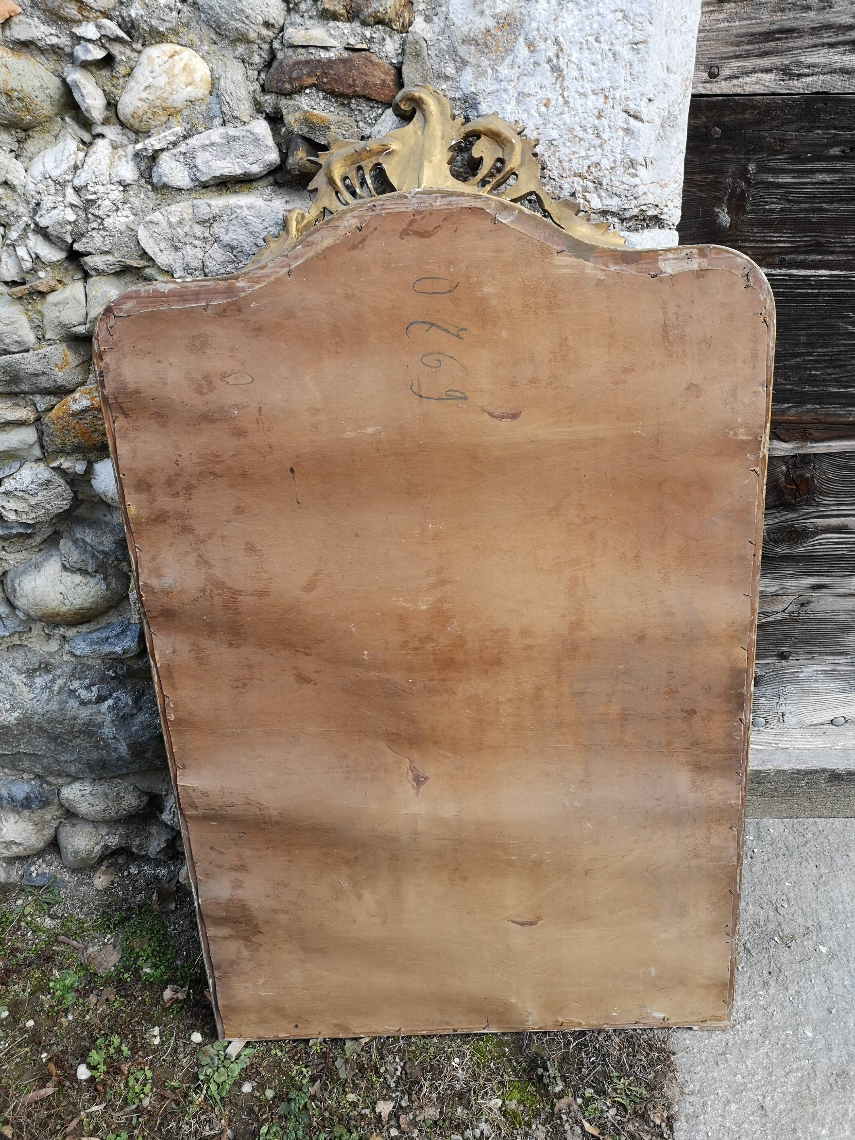 Large golden mirror style Rococo Louis XV 82x136cm