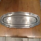 Flat oval pewter