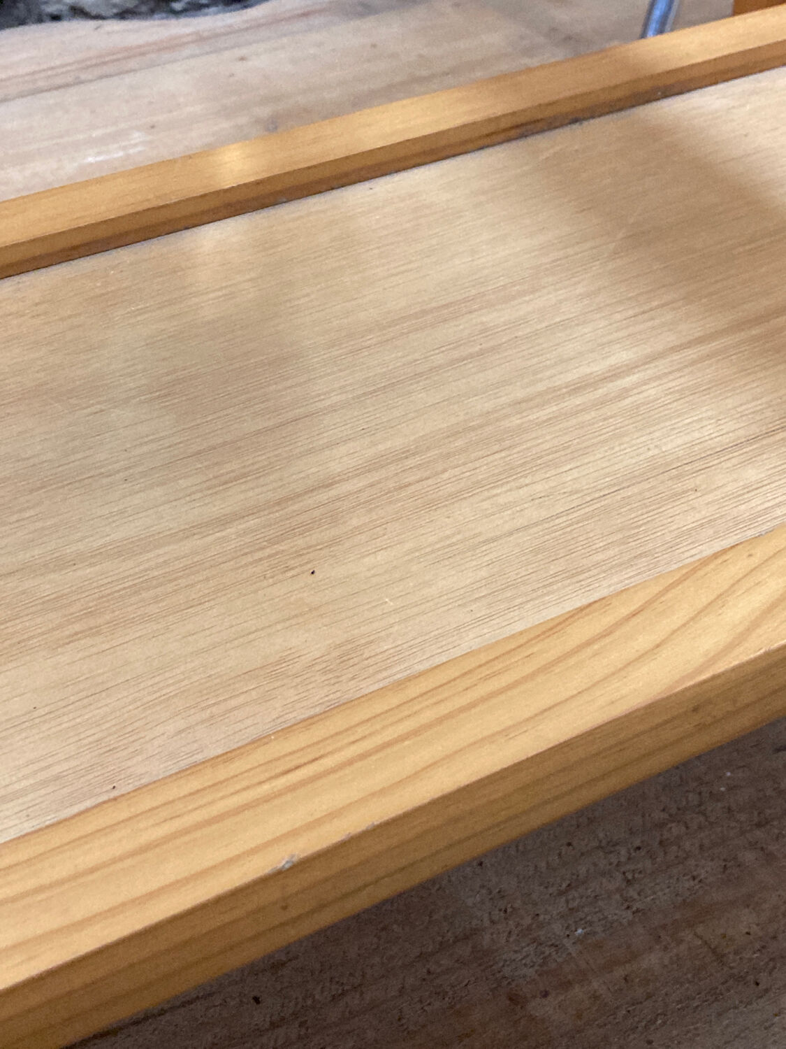 Coffee table in pine and glass Regain 1980