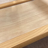 Coffee table in pine and glass Regain 1980