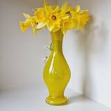 Petit vase verre soufflé jaune