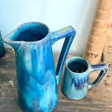 Rambervillers stoneware pitcher and cups