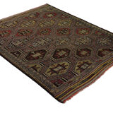 Anatolian handmade kilim rug 243 cm x 185 cm