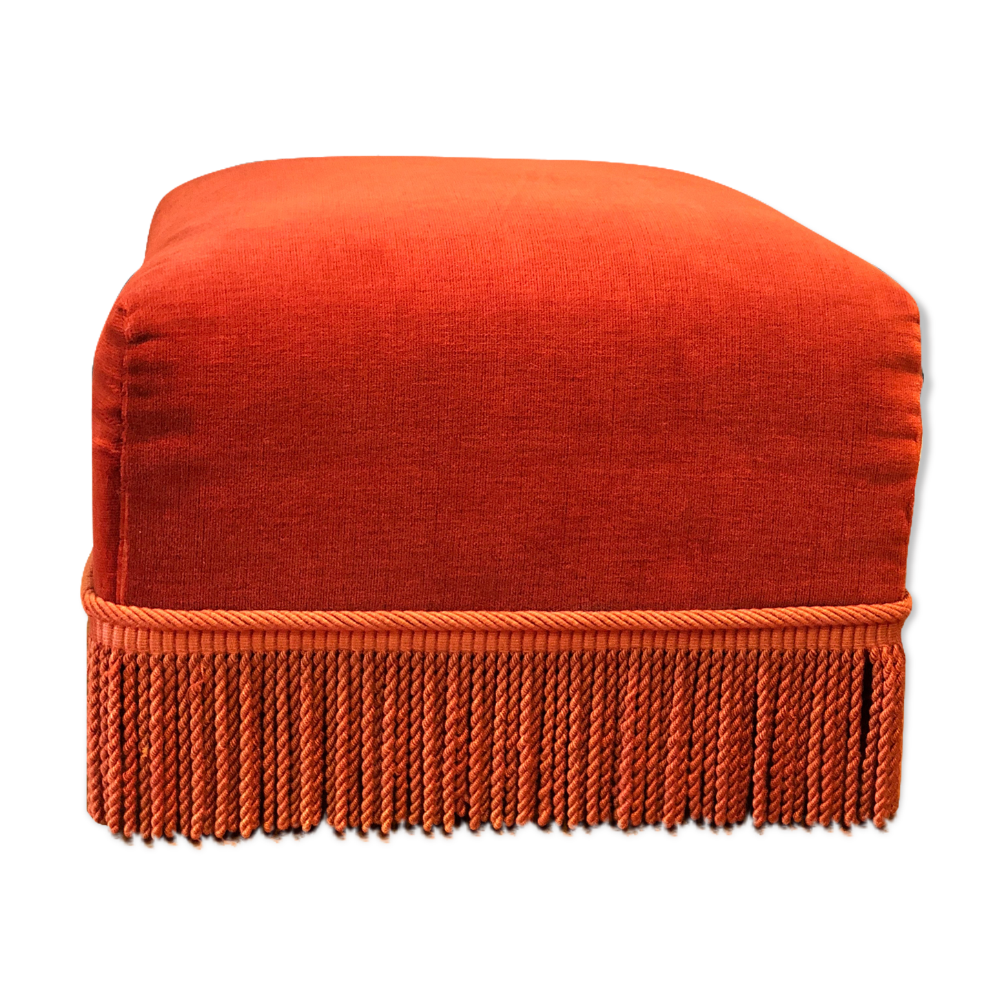 Pink velvet ottoman