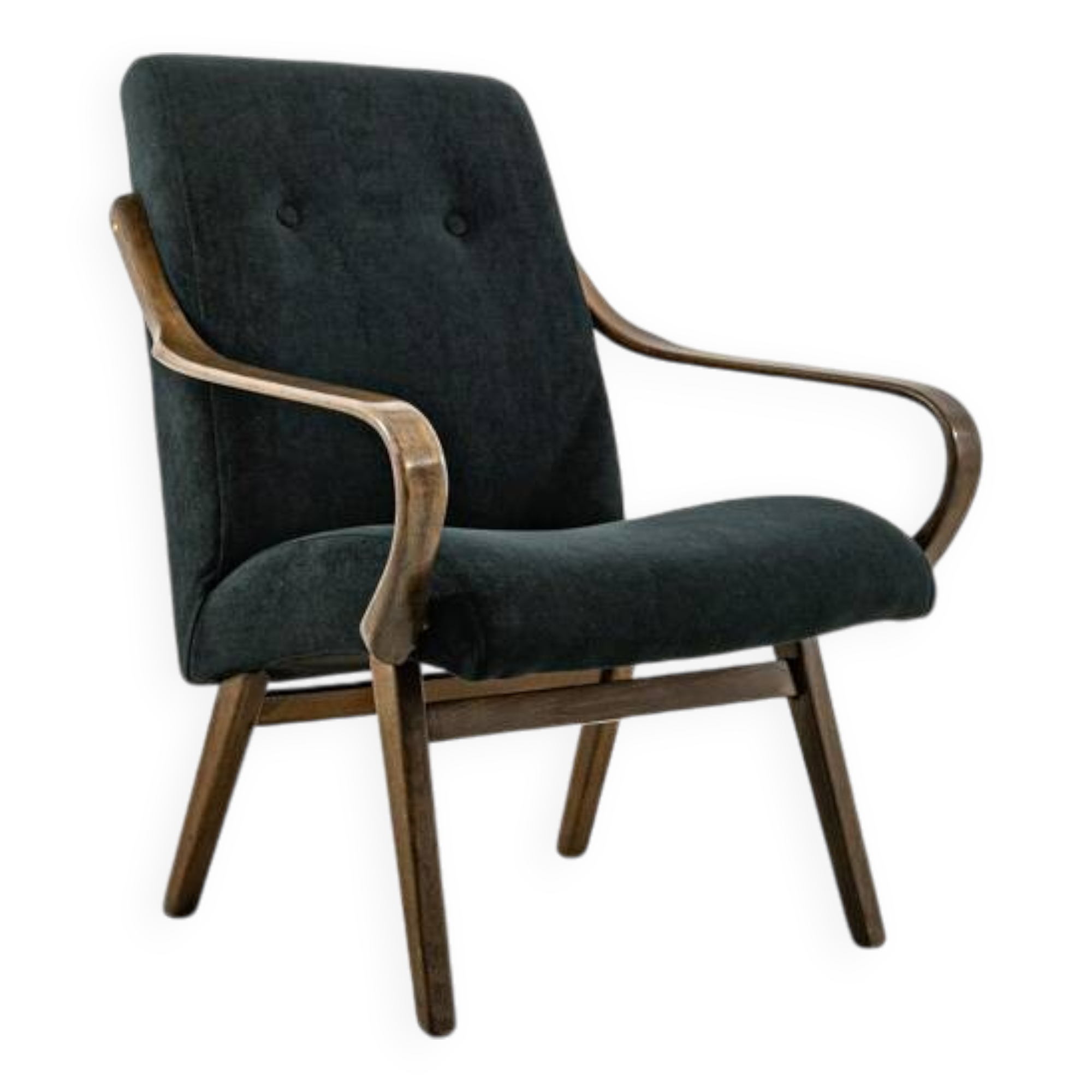 Black armchair by Jaroslav Šmídek for TON, Czechoslovakia, 1960's