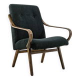 Black armchair by Jaroslav Šmídek for TON, Czechoslovakia, 1960's