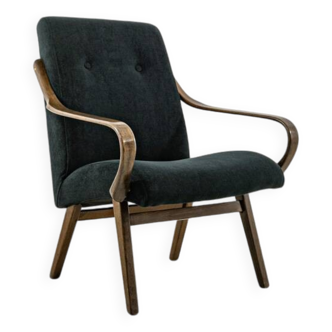 Black armchair by Jaroslav Šmídek for TON, Czechoslovakia, 1960's