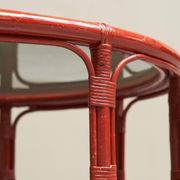 Table basse « Sang de Boeuf » en bambou laqué et verre, 20ème siècle