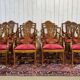 Set of 12 English Regency style beech armchairs from the 1970s.