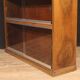 Pair of Italian bookcases in walnut wood with glass doors