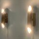 Pair of brass wall lights with Italian mid-century design, 1960, Italy.