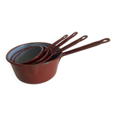 Série de 4 casseroles en tôle émaillée
