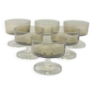 6 Luminarc brown glass cups for FINA