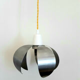 Flower pendant lamp in brushed steel 1970