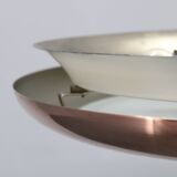 1930s "ufo" chandelier in copper finish by josef hurka, czechoslova