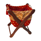 Vintage worker in wood and foldable fabric dimension: height -34,5cm- width -31cm- Pr-26,5cm-