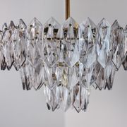 J.T Kalmar chandelier, cut glass, 3 levels, Austria 1970