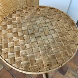 Table ronde en châtaignier vintage