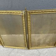 Antique brass fireplace screen from the 19th century by Bouhon Frères.