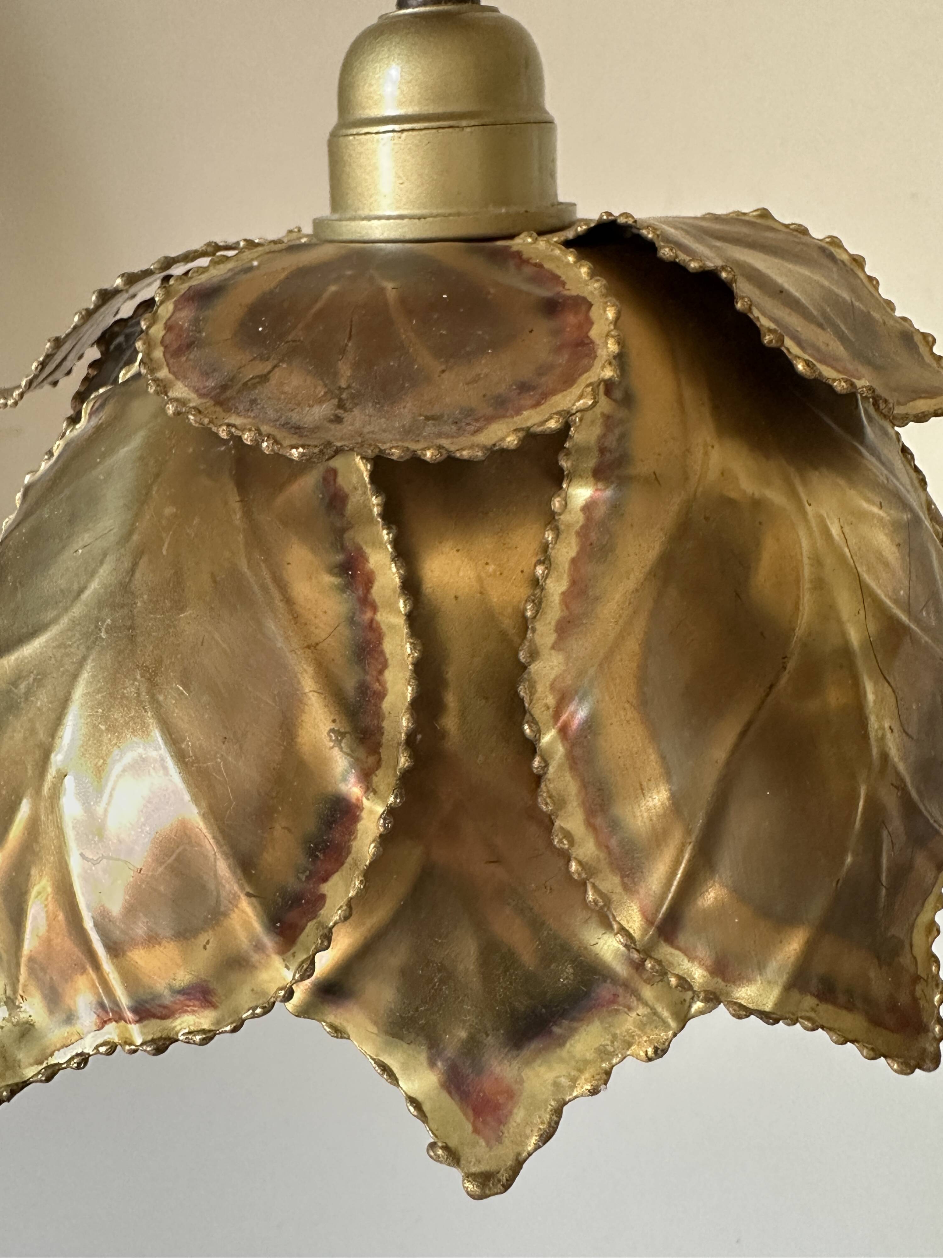 Vintage 70s gold Jansen style wall lamp