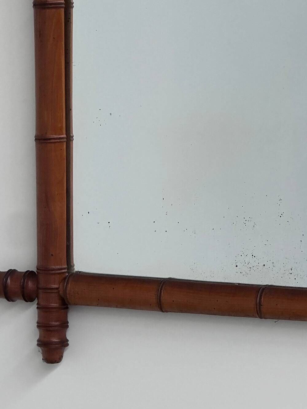 Antique faux bamboo mirror, France, late 19th century