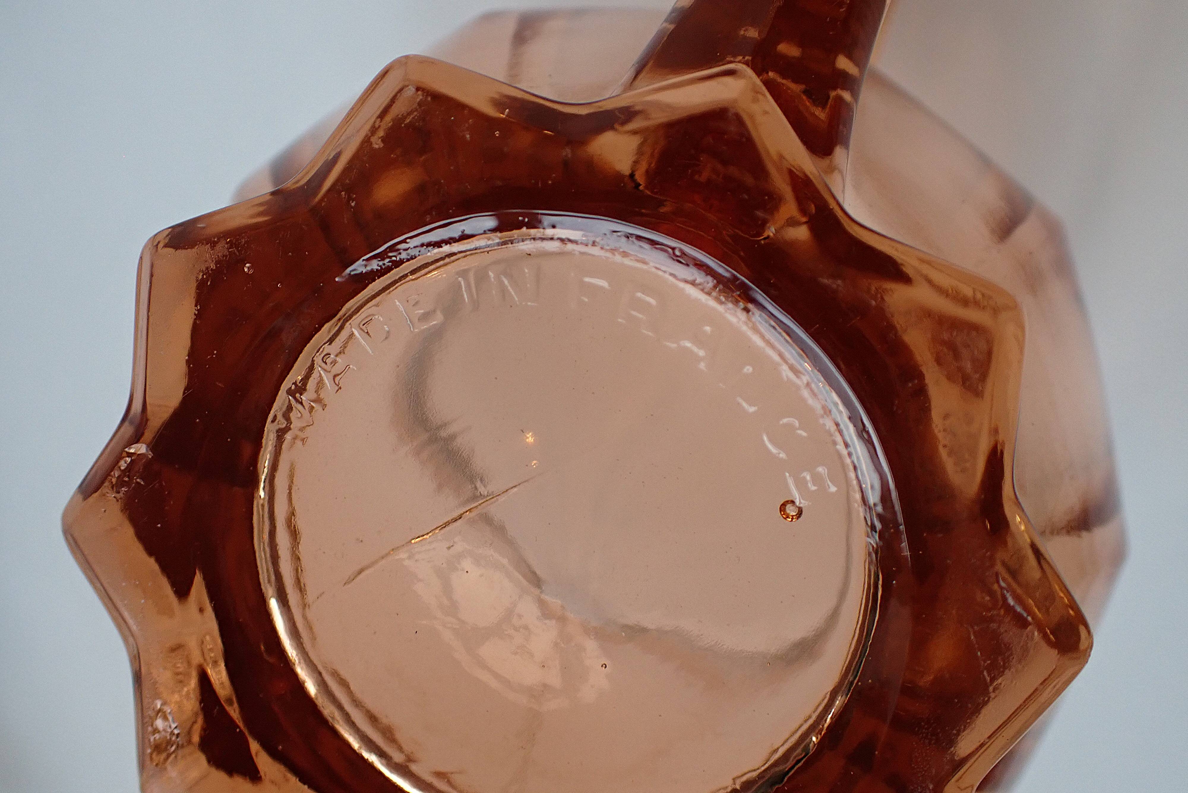 Rosaline glass pitcher - 1950s - Made in France