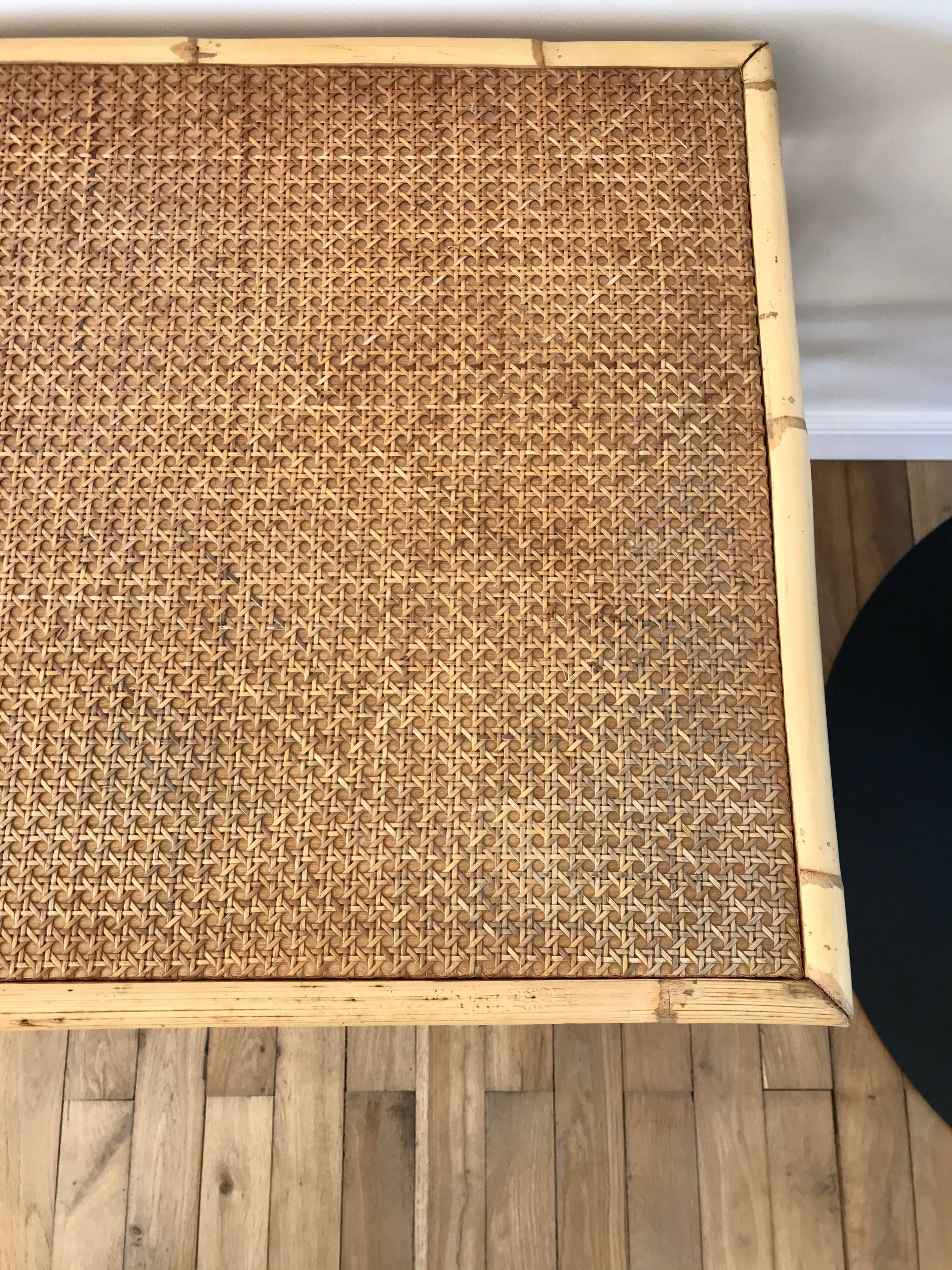 Rattan desk and canework 50s