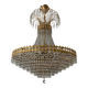 Chandelier cascade of tassels and brass