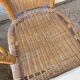 Set of 3 armchairs in rattan and wicker vintage