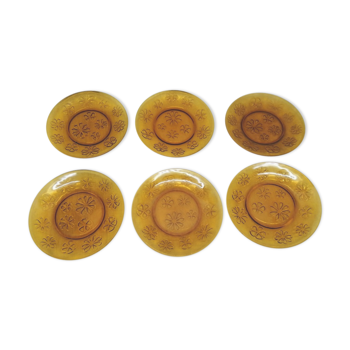 Old vintage Vereco dessert plates lot of 6