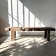 Brutalist Oak Bench – Unique Piece, 20th Century Folk Art